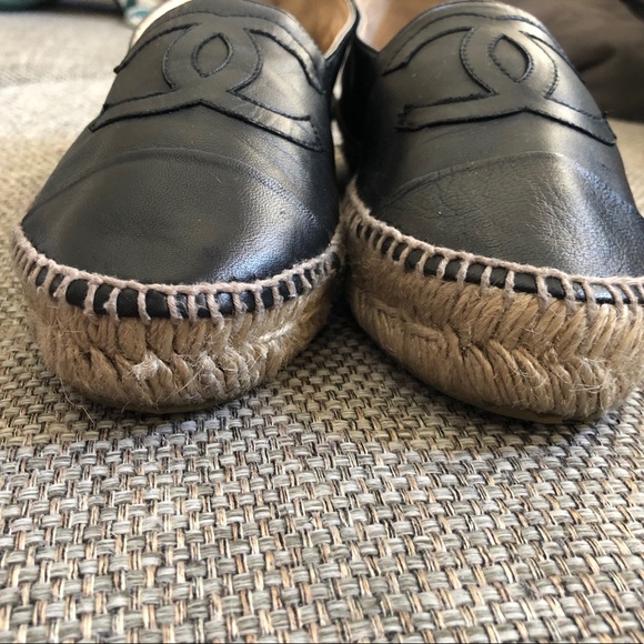 Chanel Black Lambskin Espadrilles - Picture 4 of 5